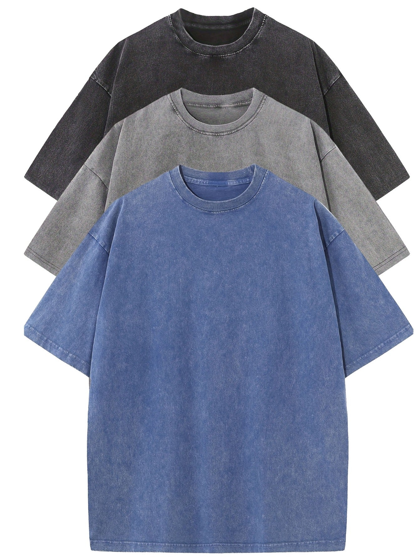 Noir™ | Casual katoenen oversized t-shirtset - 3-pack