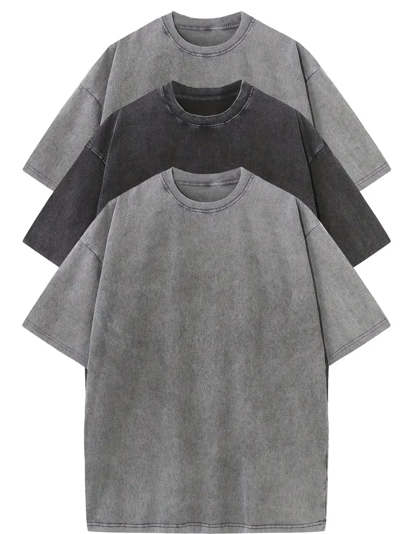 Noir™ | Casual katoenen oversized t-shirtset - 3-pack