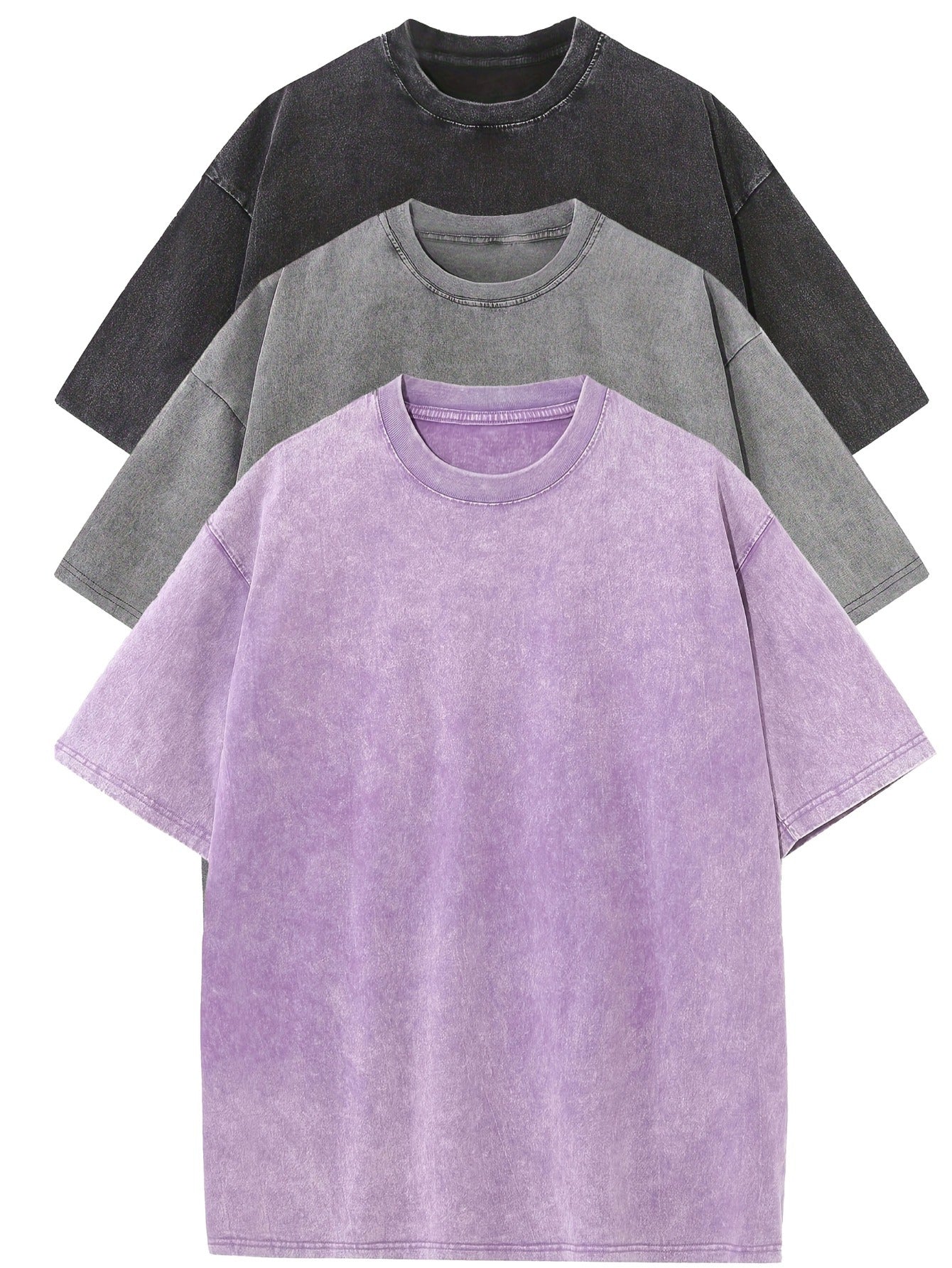 Noir™ | Casual katoenen oversized t-shirtset - 3-pack