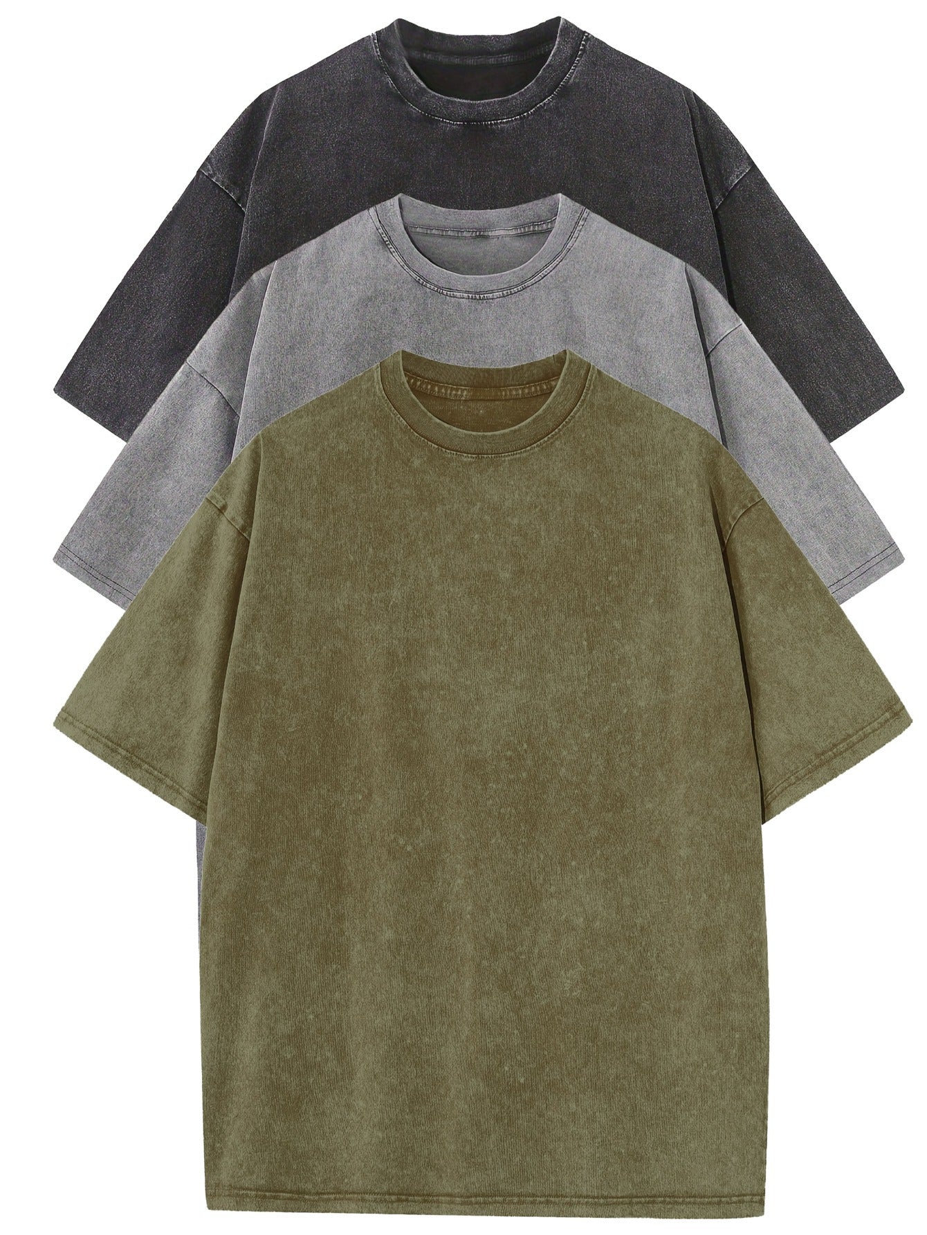 Noir™ | Casual katoenen oversized t-shirtset - 3-pack