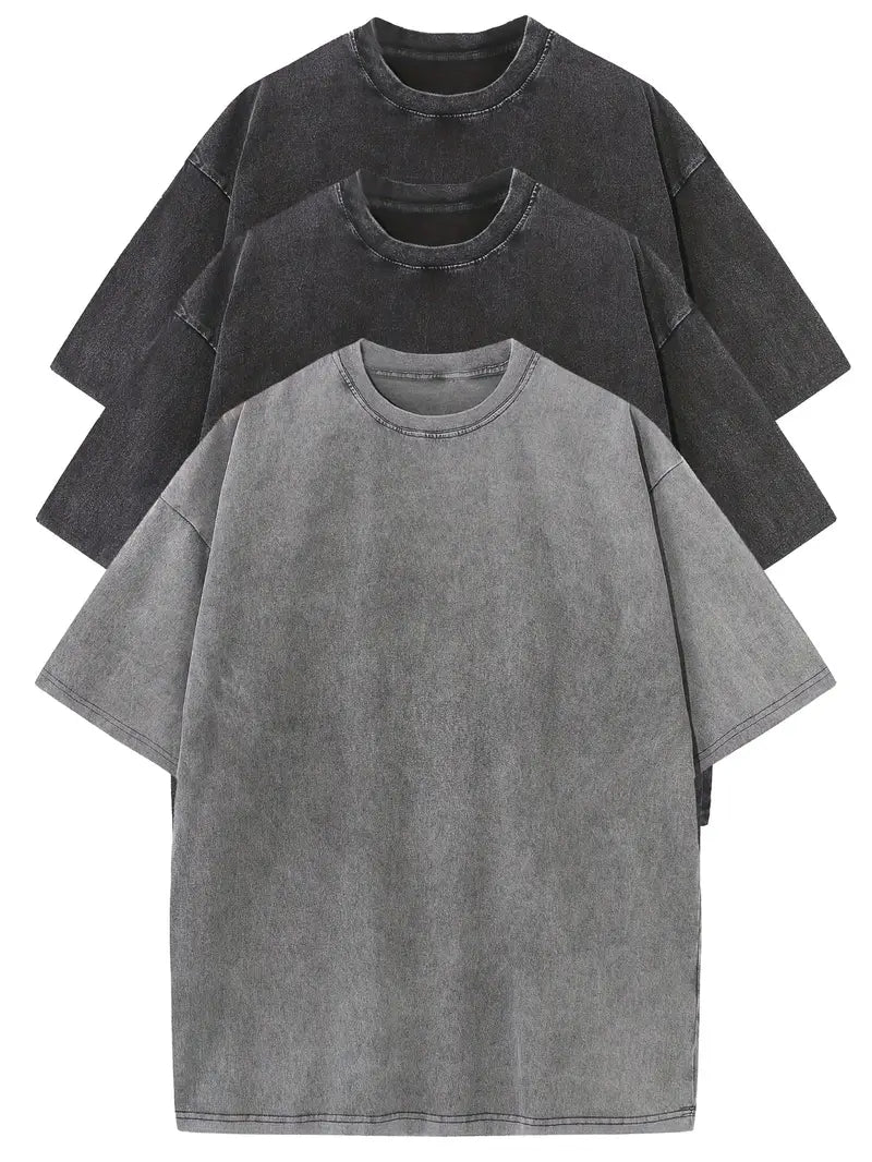 Noir™ | Casual katoenen oversized t-shirtset - 3-pack