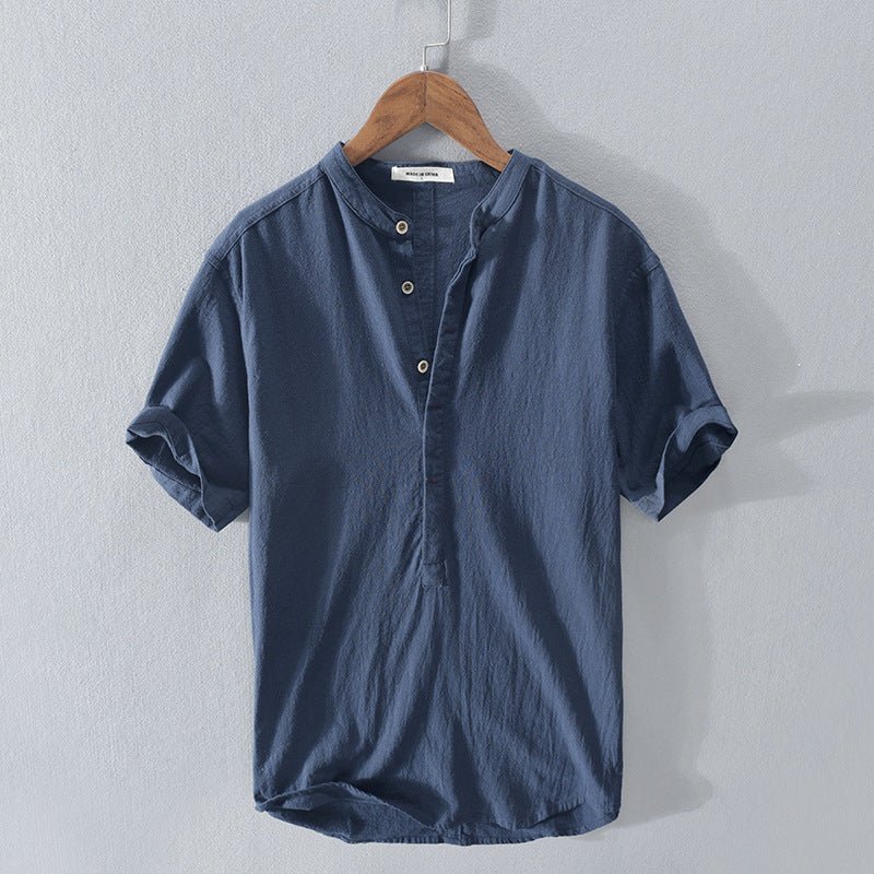 Marco™ | Nieuwe casual herenlinnen overhemd met korte mouwen