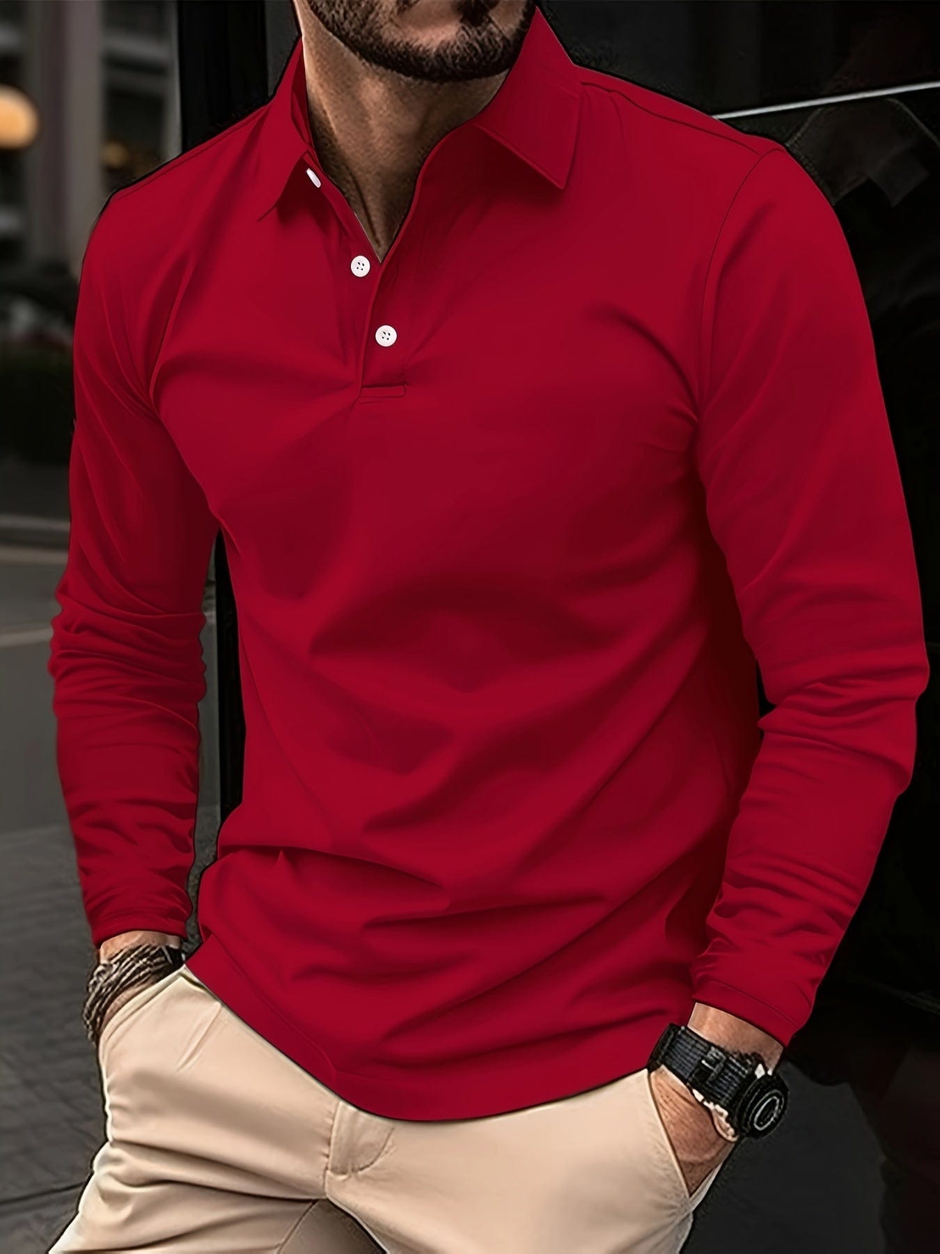 Hernandez|Herenpoloshirt met lange mouwen