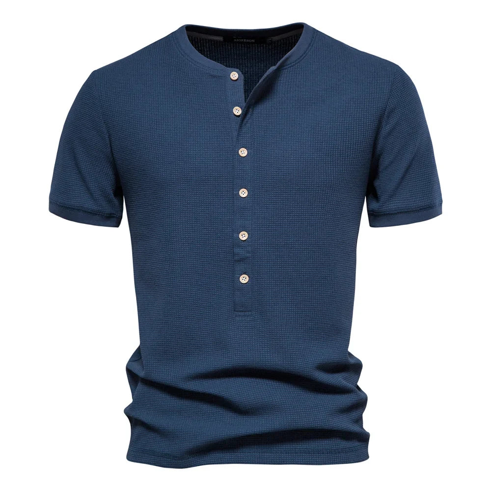Kenneth™ | Katoenen T-Shirt Met Knopen
