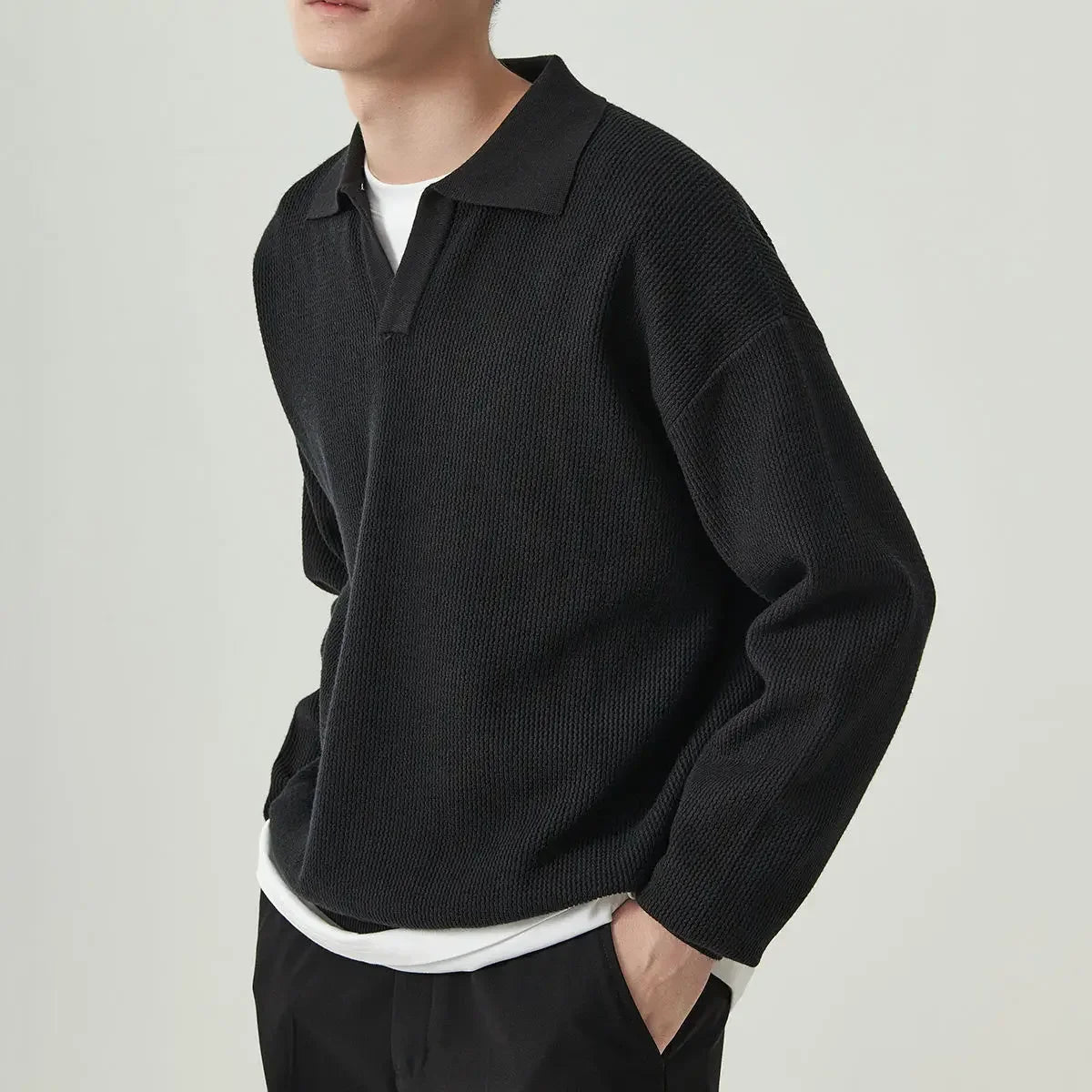 Magnus | Geribbelde Tricot polotrui.