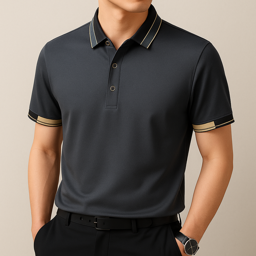 Clément™ | Net afgewerkte polo met luxe look