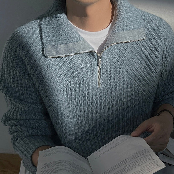 Azure | Gebreide Zip Up Trui