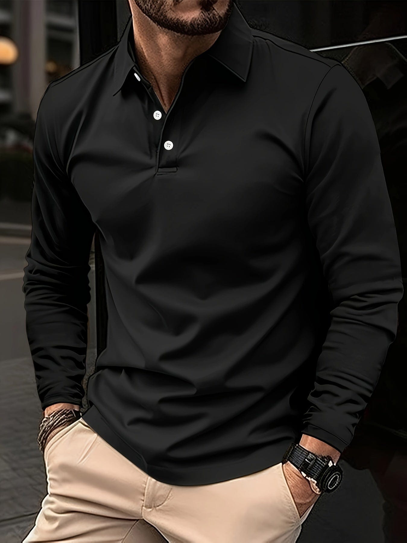 Hernandez｜Herenpoloshirt met lange mouwen