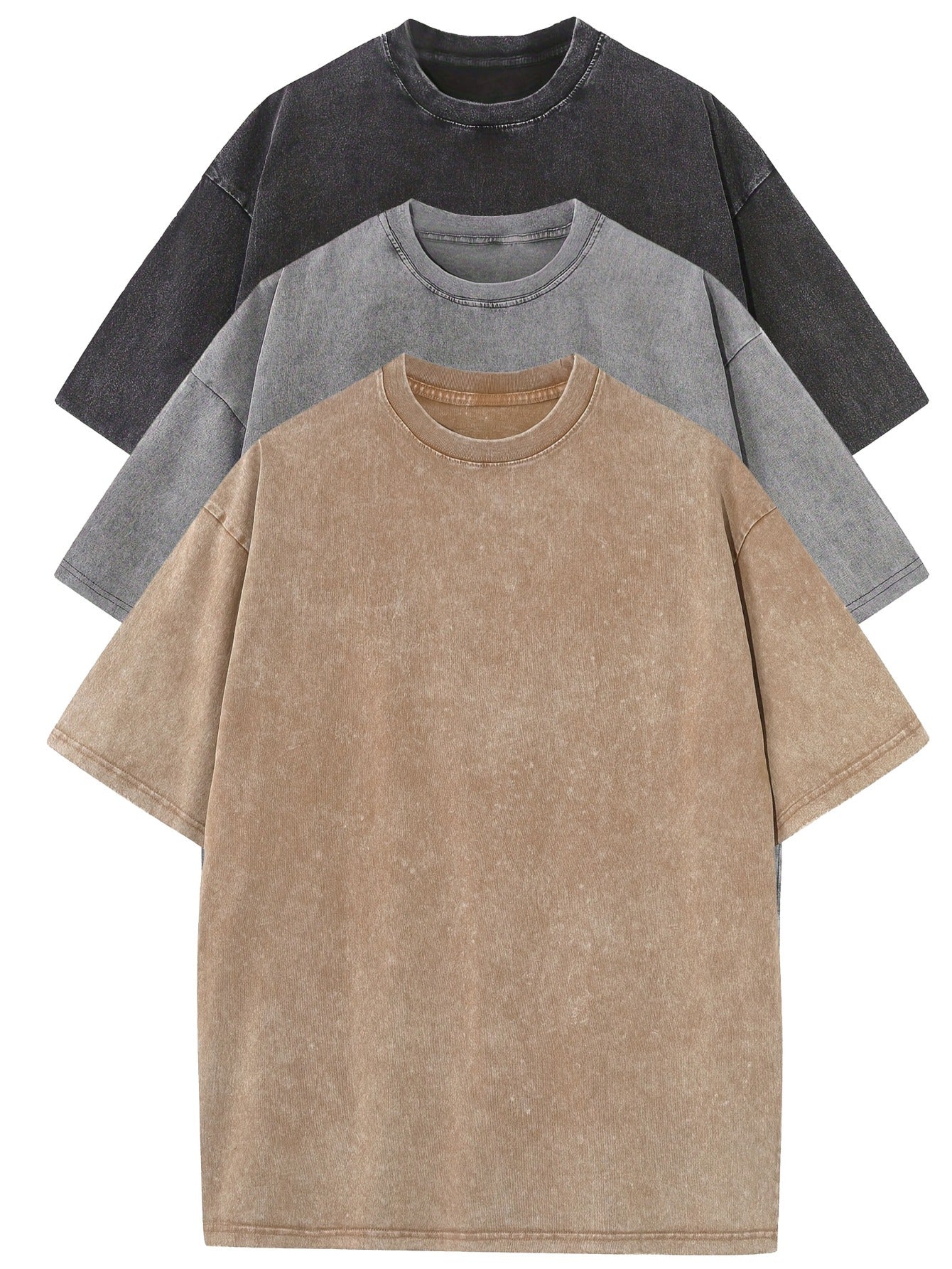 Noir™ | Casual katoenen oversized t-shirtset - 3-pack