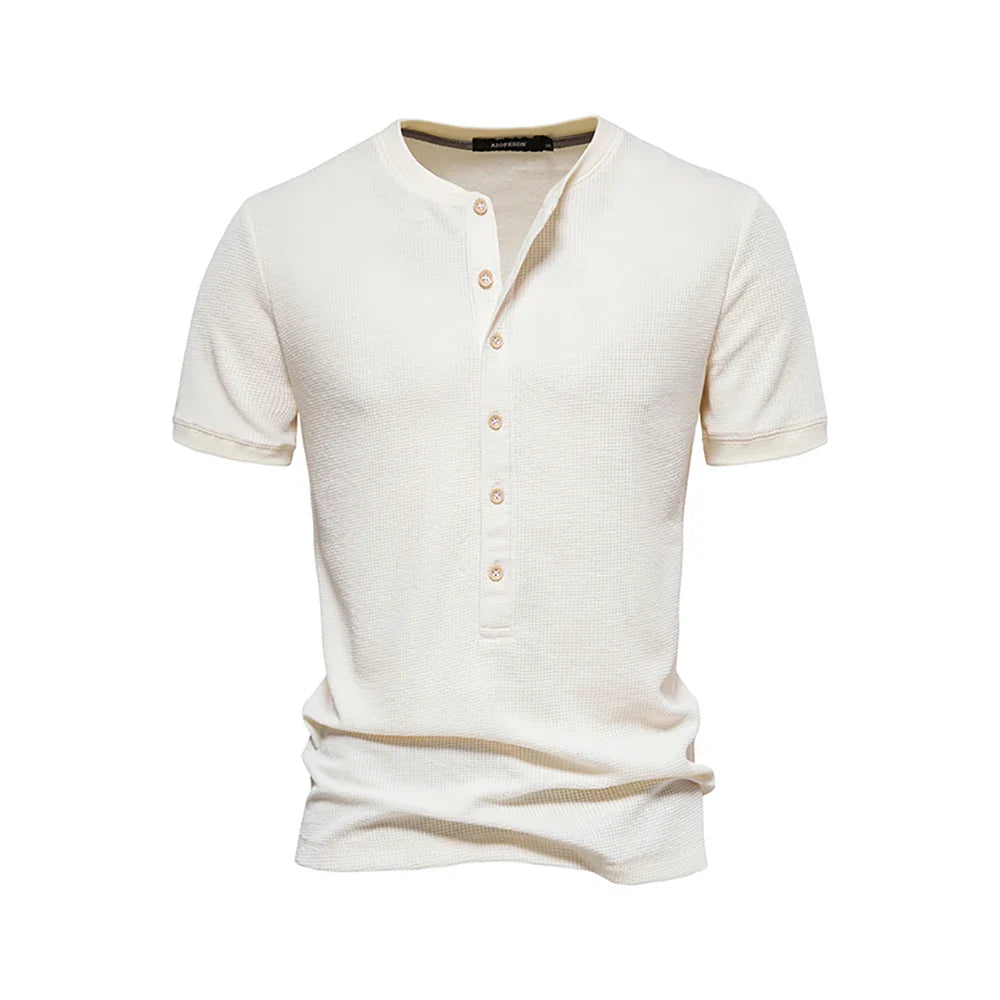 Kenneth™ | Katoenen T-Shirt Met Knopen