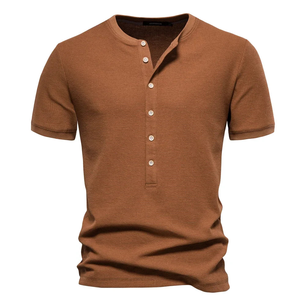 Kenneth™ | Katoenen T-Shirt Met Knopen