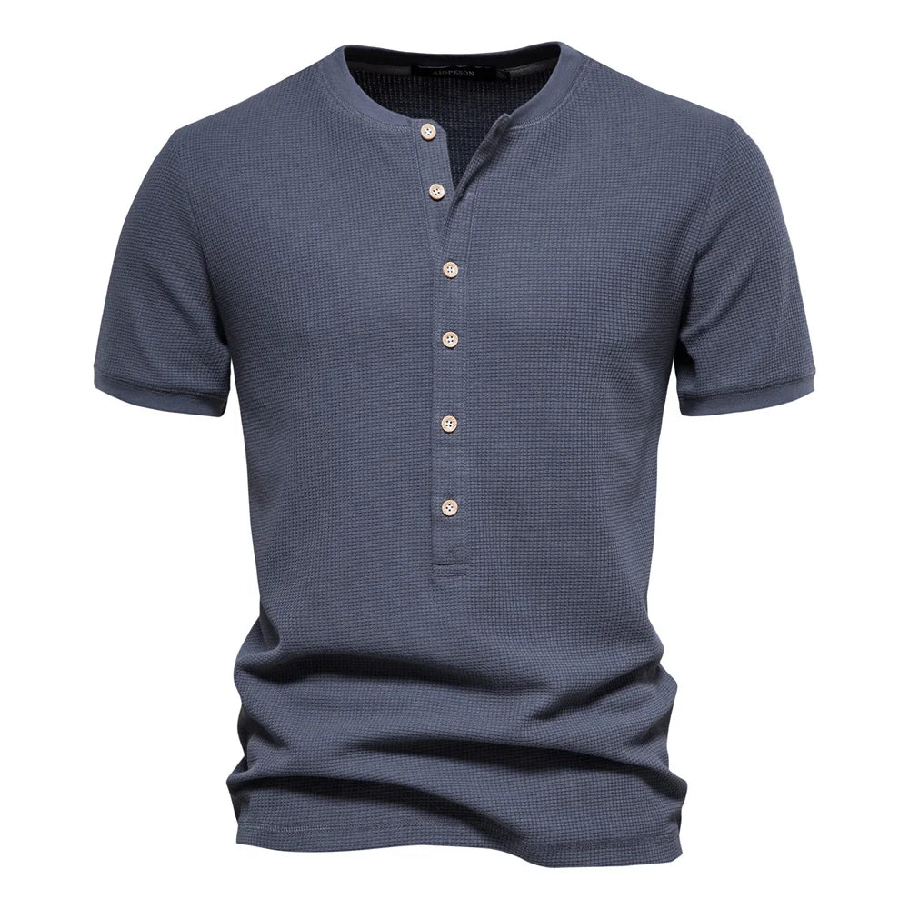 Kenneth™ | Katoenen T-Shirt Met Knopen