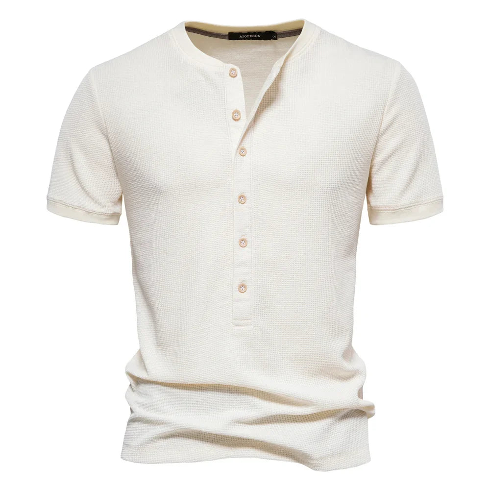 Kenneth™ | Katoenen T-Shirt Met Knopen