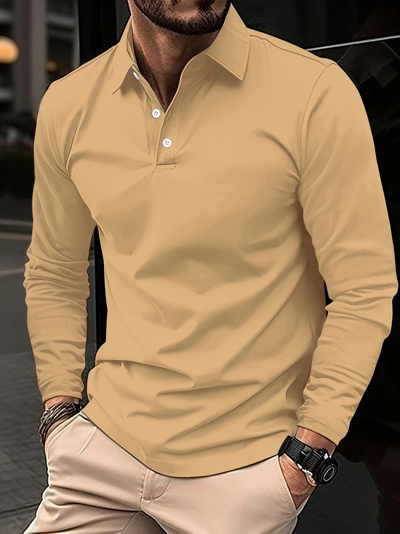 Hernandez｜Herenpoloshirt met lange mouwen