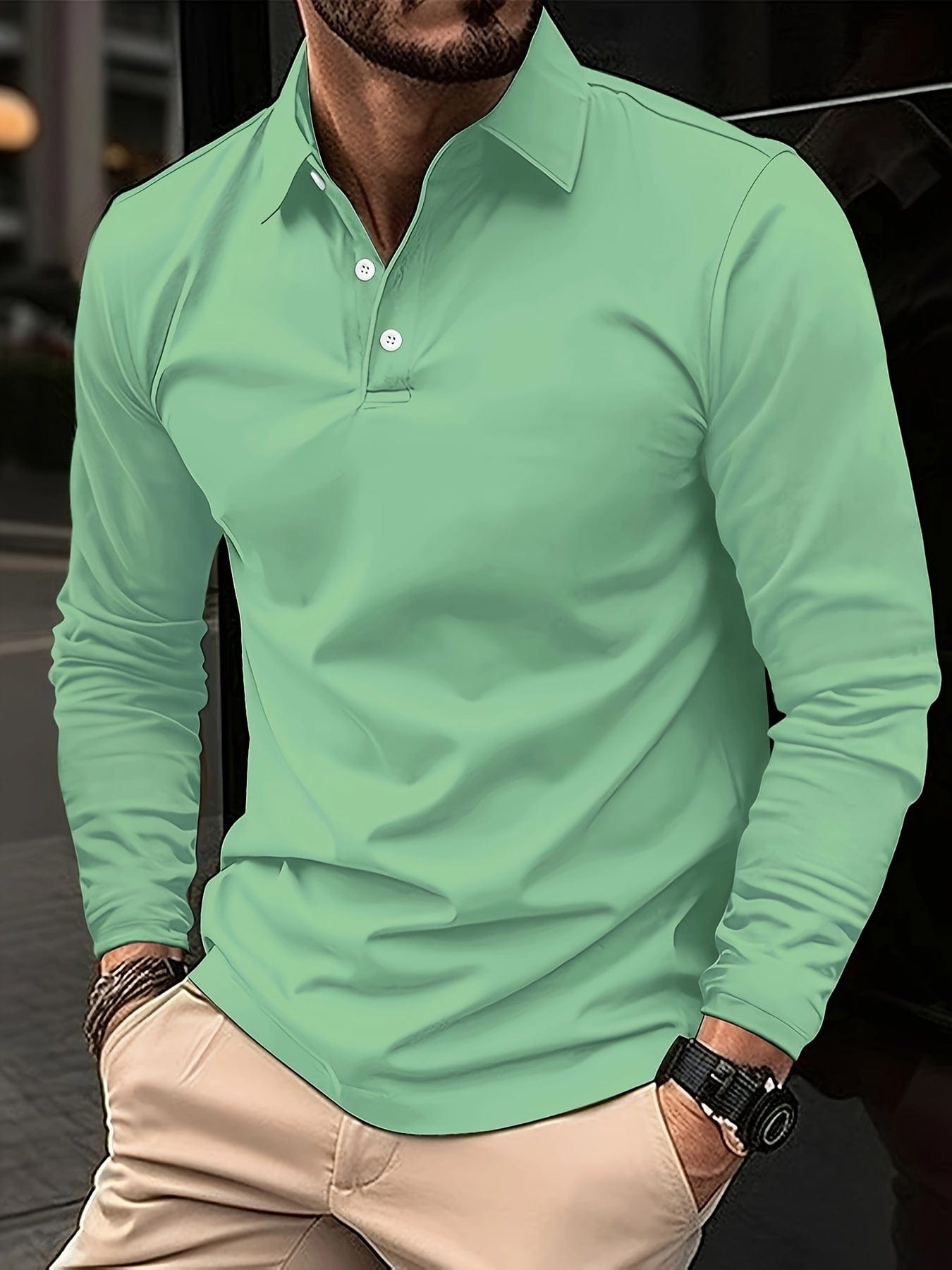 Hernandez｜Herenpoloshirt met lange mouwen